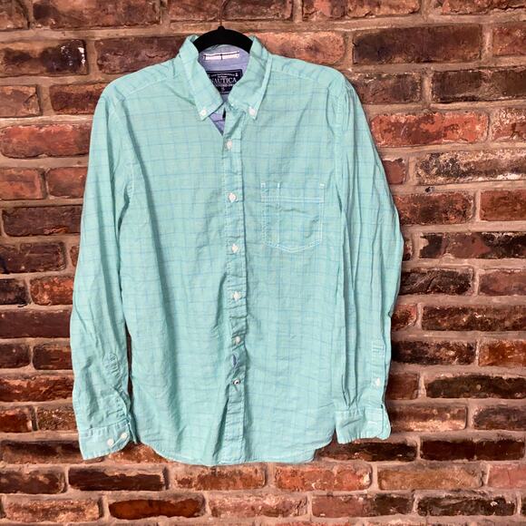 Nautica Men's Green Long Sleeve Button Down Shirt Size Small - Picture 1 of 6